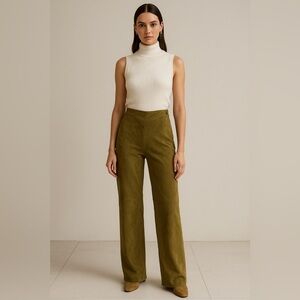 Vintage Assemblage Green Genuine Leather Pants Size 4